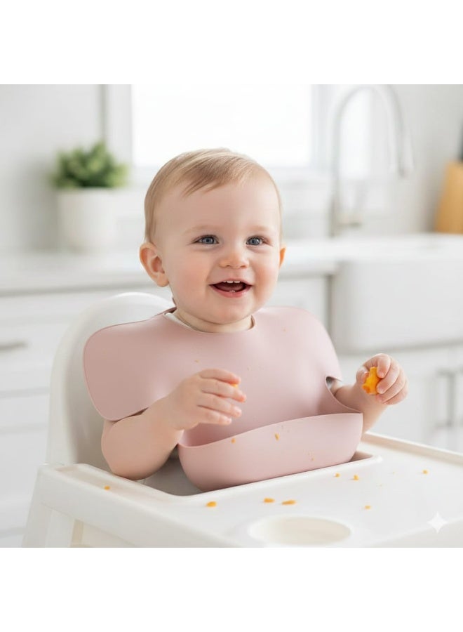 مريلة أطفال سيليكون صدارية سيليكون بتصميم الأجنحة لحماية الأكتاف - معتمدة عالمياً (CPC & EN14372) - قطعة واحدة. - Image 1
